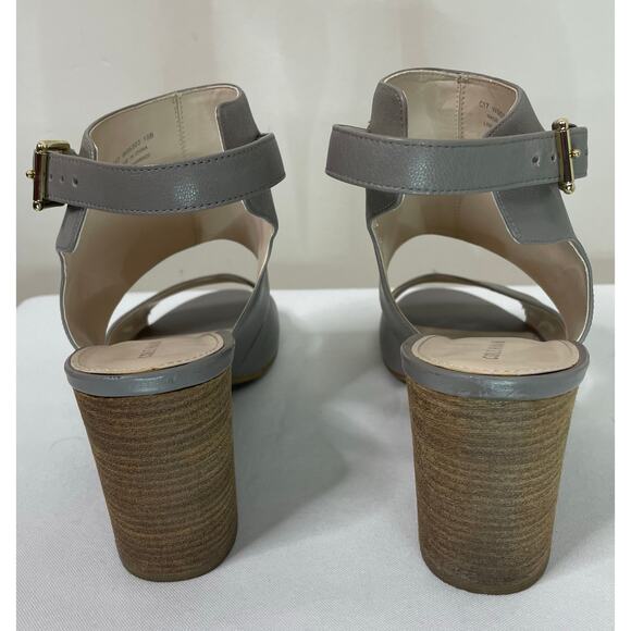 Cole Haan Gray Kathlyn Booties Peep Toe Block Heel Size 10B - Picture 4 of 6